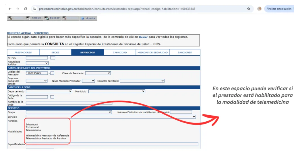 Encuentre a Carlos Bernal y Diana Gil en la pagina del REPS